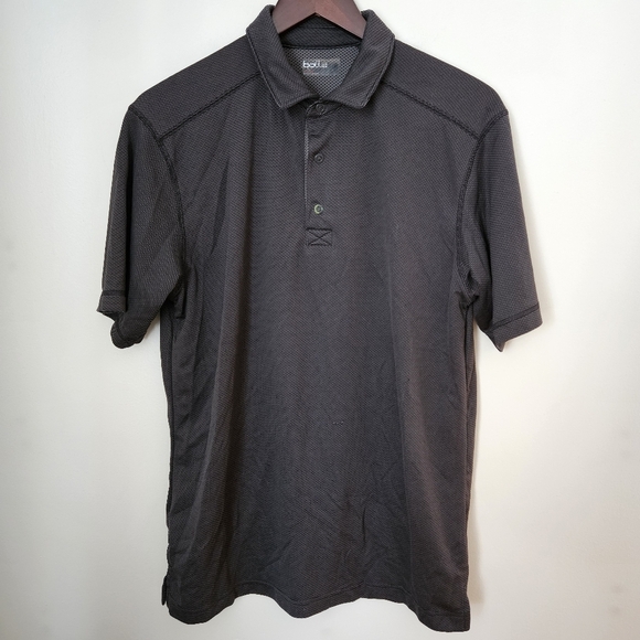 Bolle Polo Shirt Short Sleeve Collar Dark Gray Black Golf Performance Neutral - Picture 11 of 11